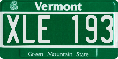 VT license plate XLE193