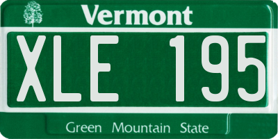 VT license plate XLE195