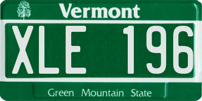 VT license plate XLE196
