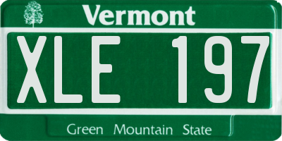 VT license plate XLE197