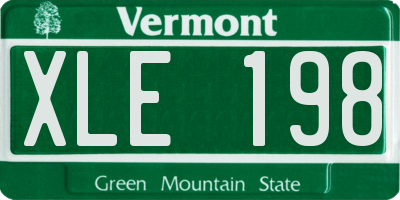 VT license plate XLE198