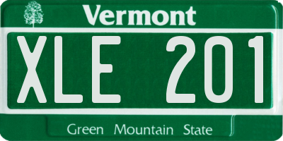 VT license plate XLE201