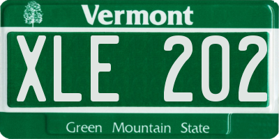 VT license plate XLE202