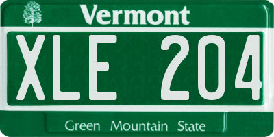 VT license plate XLE204