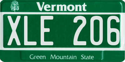 VT license plate XLE206