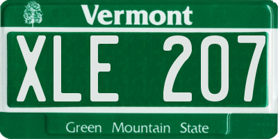 VT license plate XLE207