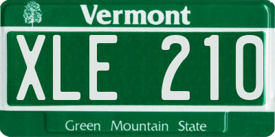 VT license plate XLE210