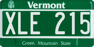 VT license plate XLE215