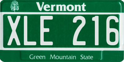 VT license plate XLE216