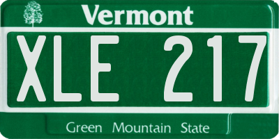 VT license plate XLE217