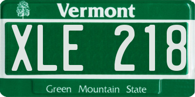 VT license plate XLE218