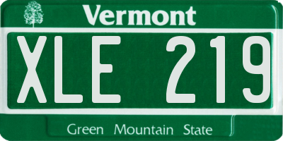 VT license plate XLE219