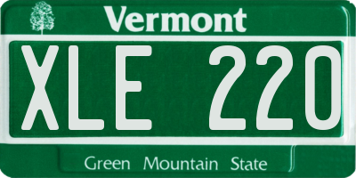 VT license plate XLE220