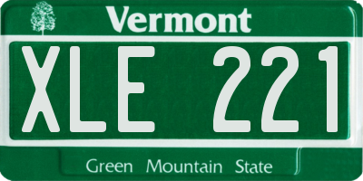 VT license plate XLE221