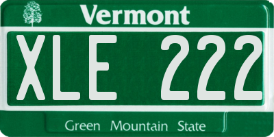 VT license plate XLE222
