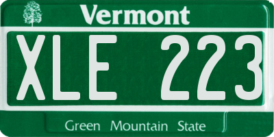 VT license plate XLE223