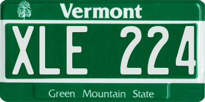 VT license plate XLE224