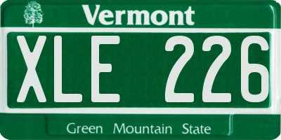 VT license plate XLE226