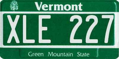 VT license plate XLE227