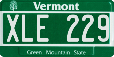 VT license plate XLE229