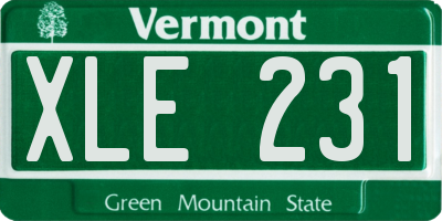 VT license plate XLE231