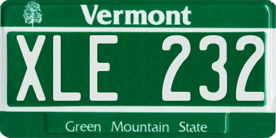 VT license plate XLE232
