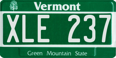 VT license plate XLE237