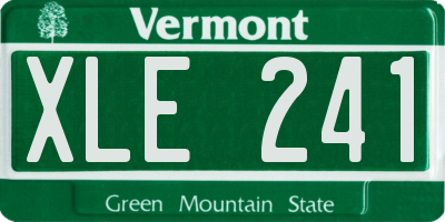 VT license plate XLE241