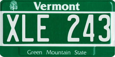 VT license plate XLE243