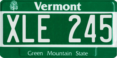 VT license plate XLE245