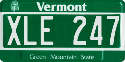 VT license plate XLE247