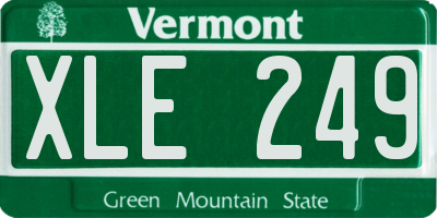 VT license plate XLE249