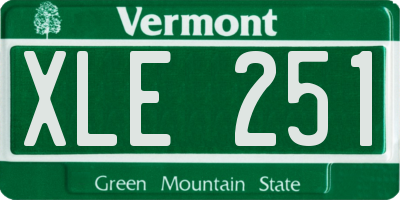 VT license plate XLE251