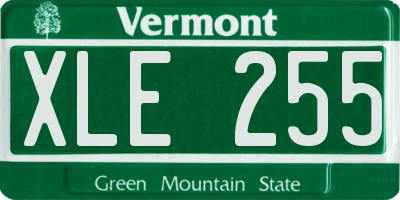 VT license plate XLE255