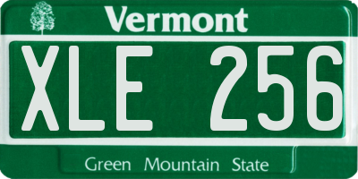 VT license plate XLE256