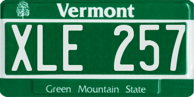 VT license plate XLE257