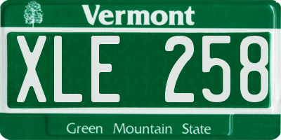 VT license plate XLE258