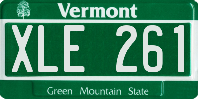 VT license plate XLE261