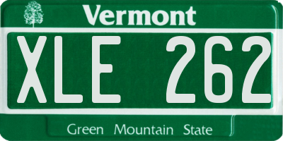 VT license plate XLE262