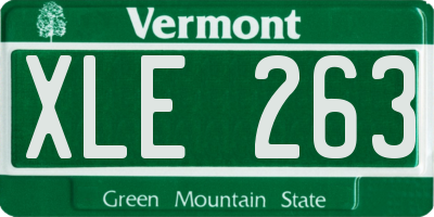 VT license plate XLE263