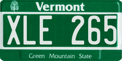 VT license plate XLE265