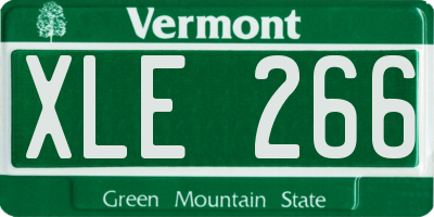 VT license plate XLE266