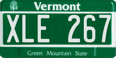 VT license plate XLE267