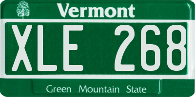 VT license plate XLE268