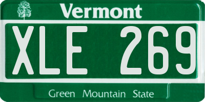 VT license plate XLE269