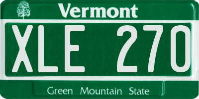 VT license plate XLE270