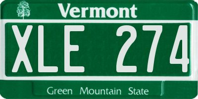 VT license plate XLE274