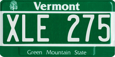 VT license plate XLE275