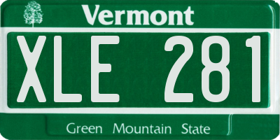 VT license plate XLE281