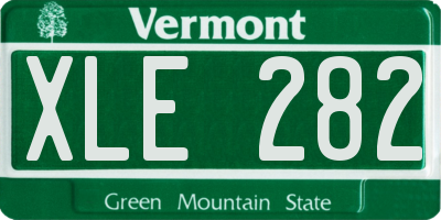 VT license plate XLE282